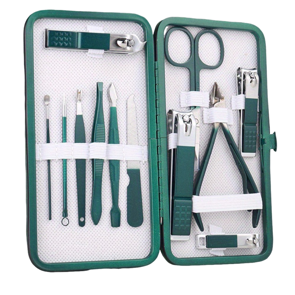 Nail Care Kit Mens - 12-Piece Stainless Steel Nail Care Kit