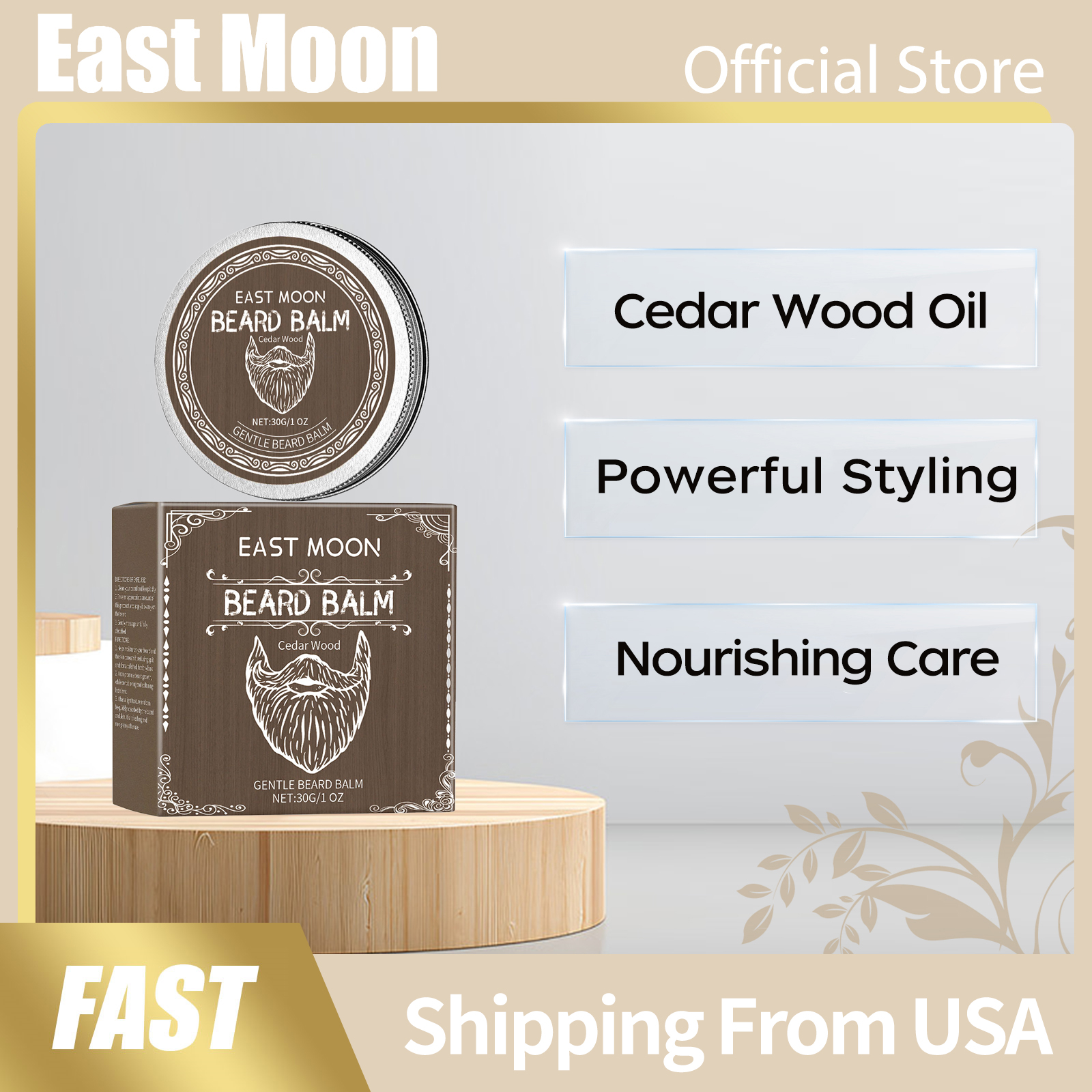 Men'S Grooming Wax - East Moon Beard Balm Soften Beard