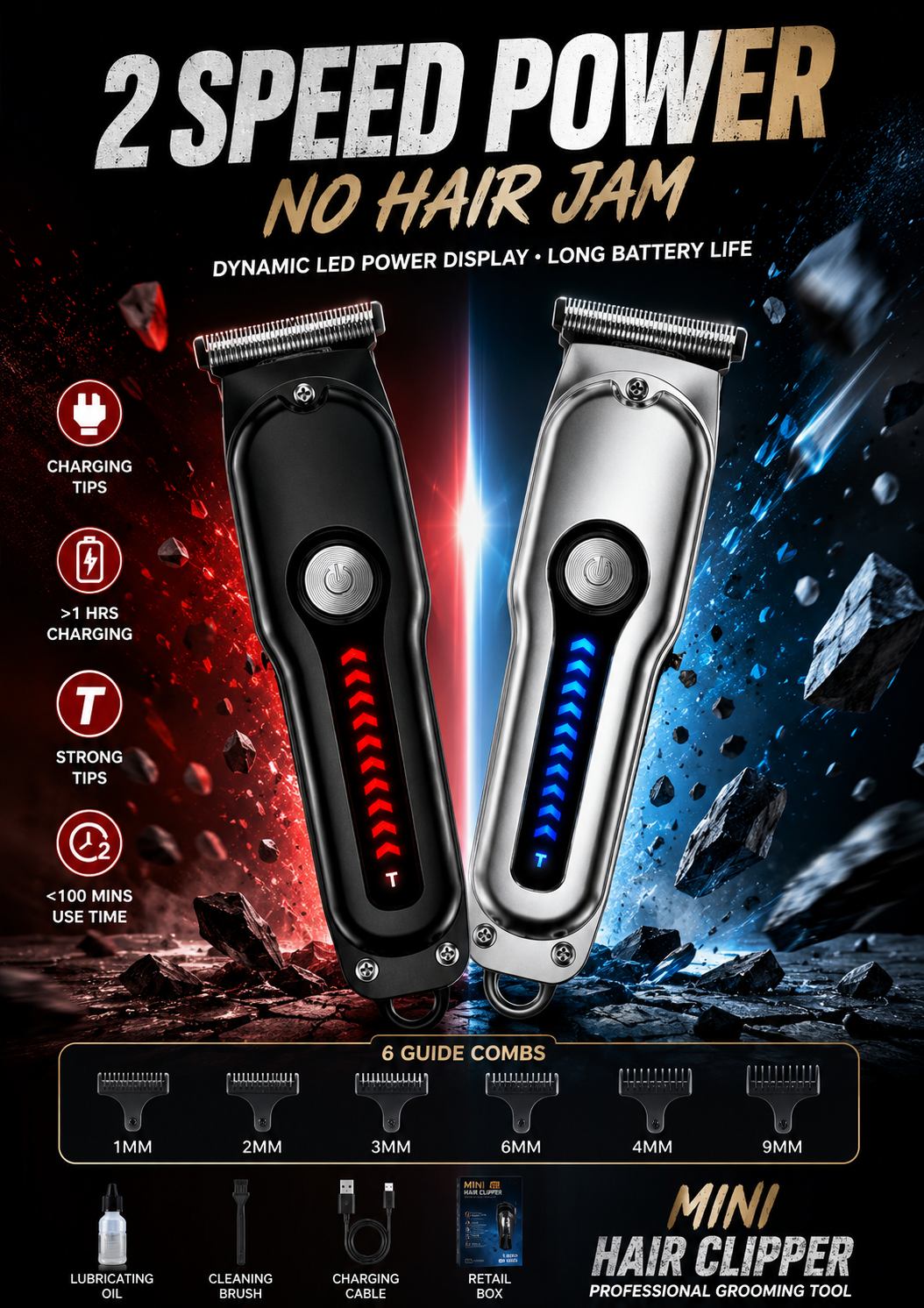 Beard Trimmer Cordless - 2026 Generation-2, Electric Hair Clipper Mini