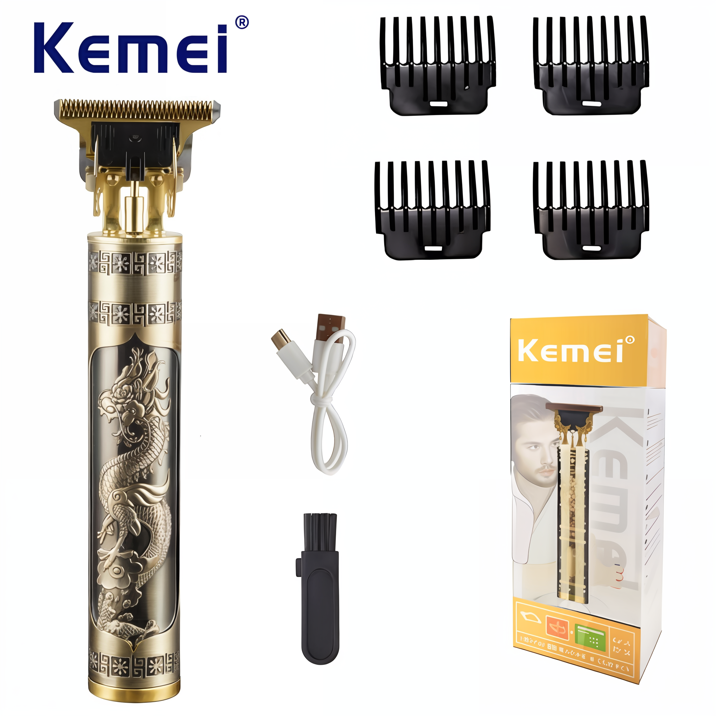Beard Trimmer Cordless - Kemei KM-T9 professional electric hair clipper