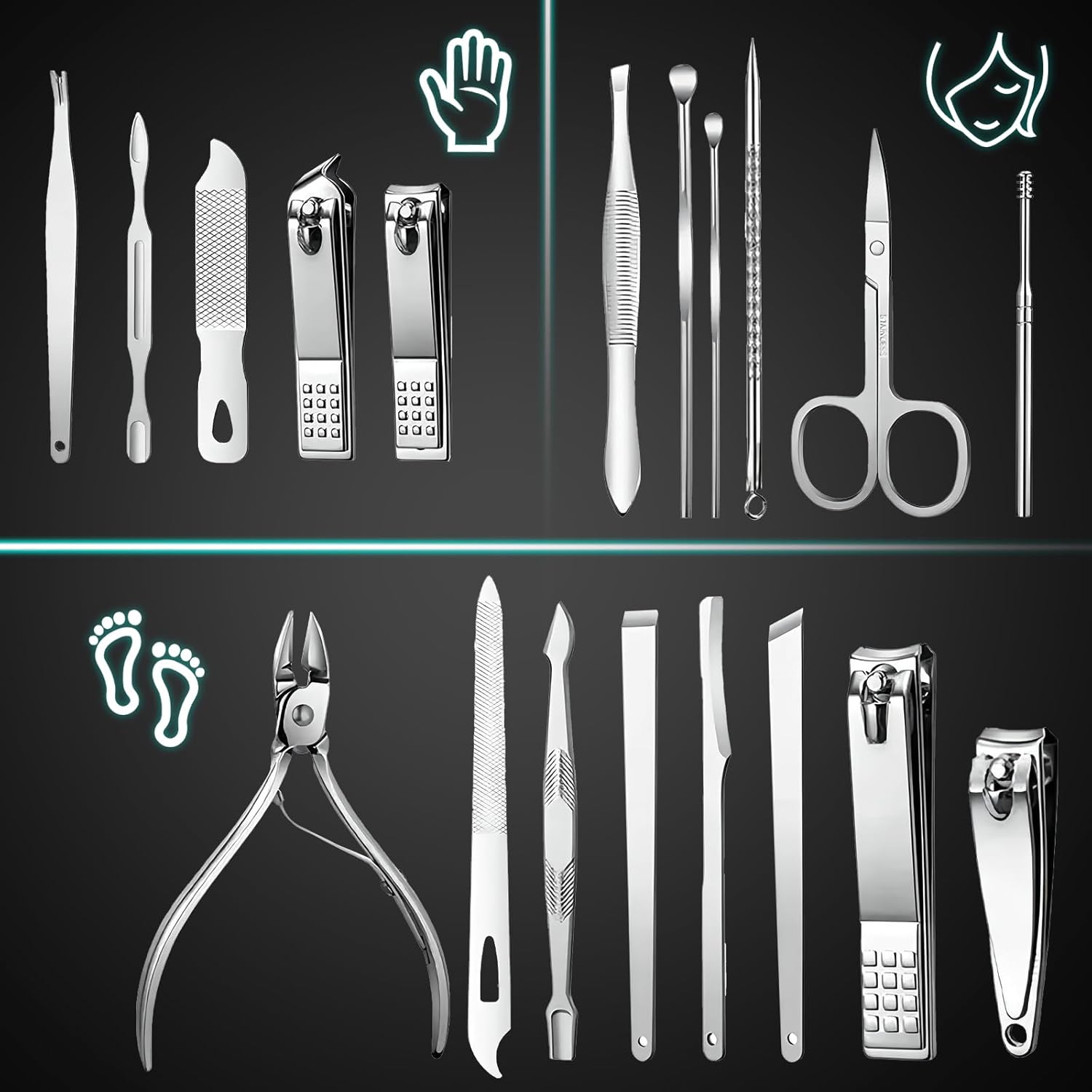 19 in 1 Professional Manicure  - Mens Grooming Kit Case review and price
