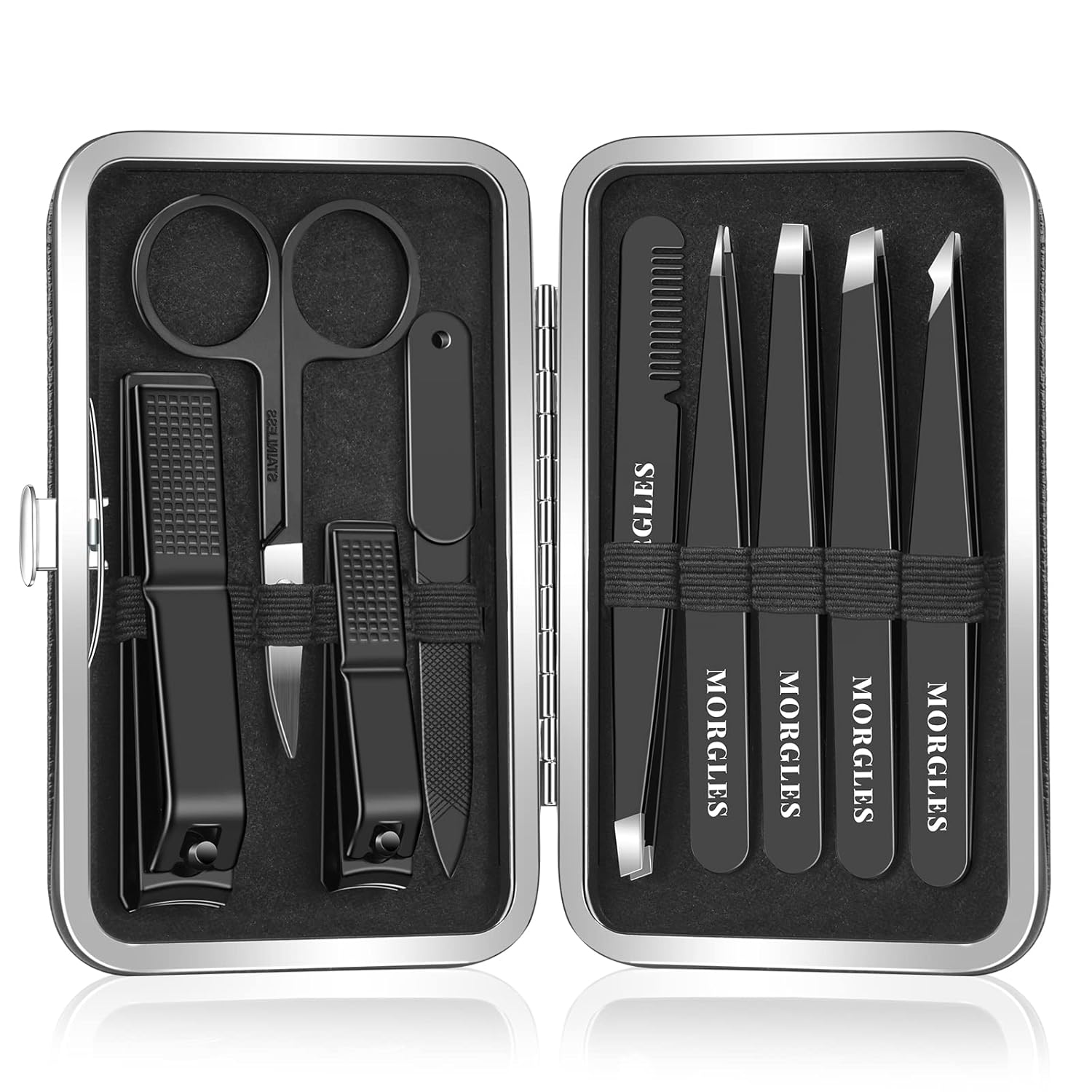 9-Piece Stainless Steel Tweeze - Mens Grooming Kit Case review and price