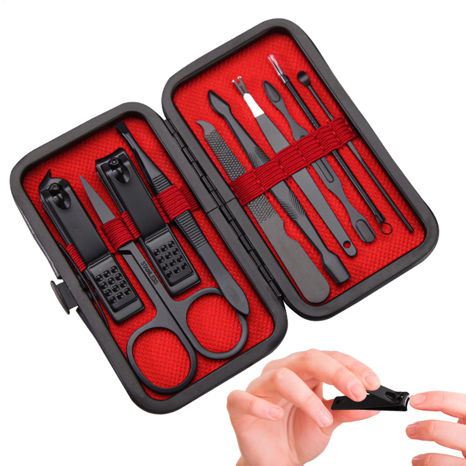 10PCS Stainless Steel Nail Tri - Mens Grooming Kit Case review and price