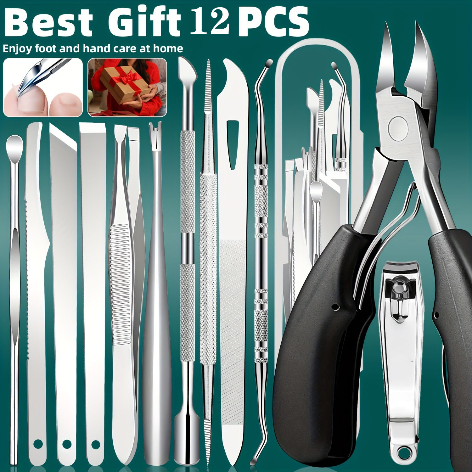 1/11/12pcs Stainless Steel Toe - Nail Care Kit Mens review and price