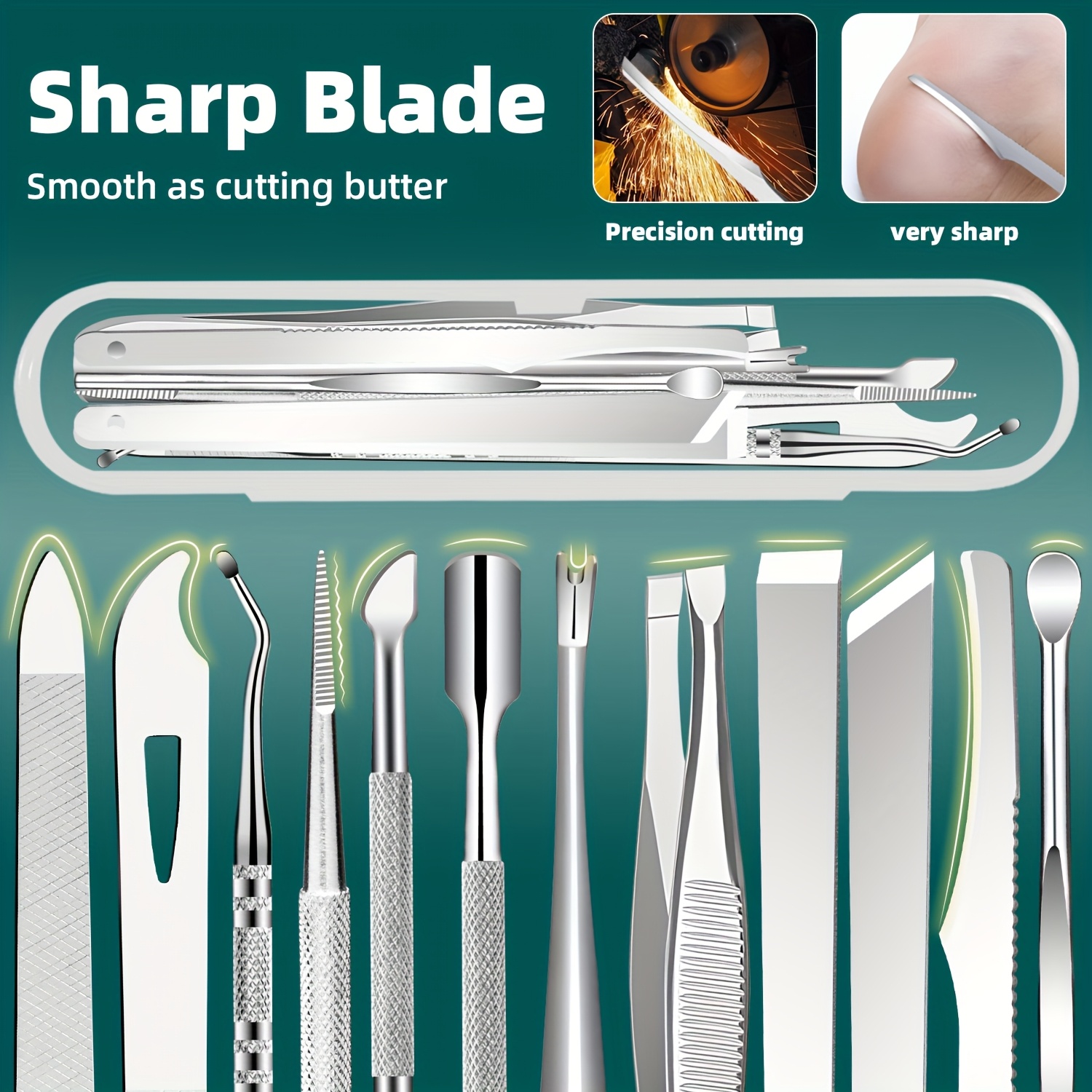 1/11/12pcs Stainless Steel Toe - Nail Care Kit Mens review and price