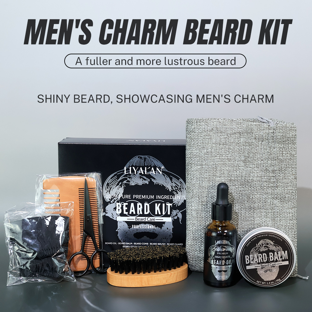 7pcs/sets Men Beard Kit Beard  - Men'S Grooming Wax review and price