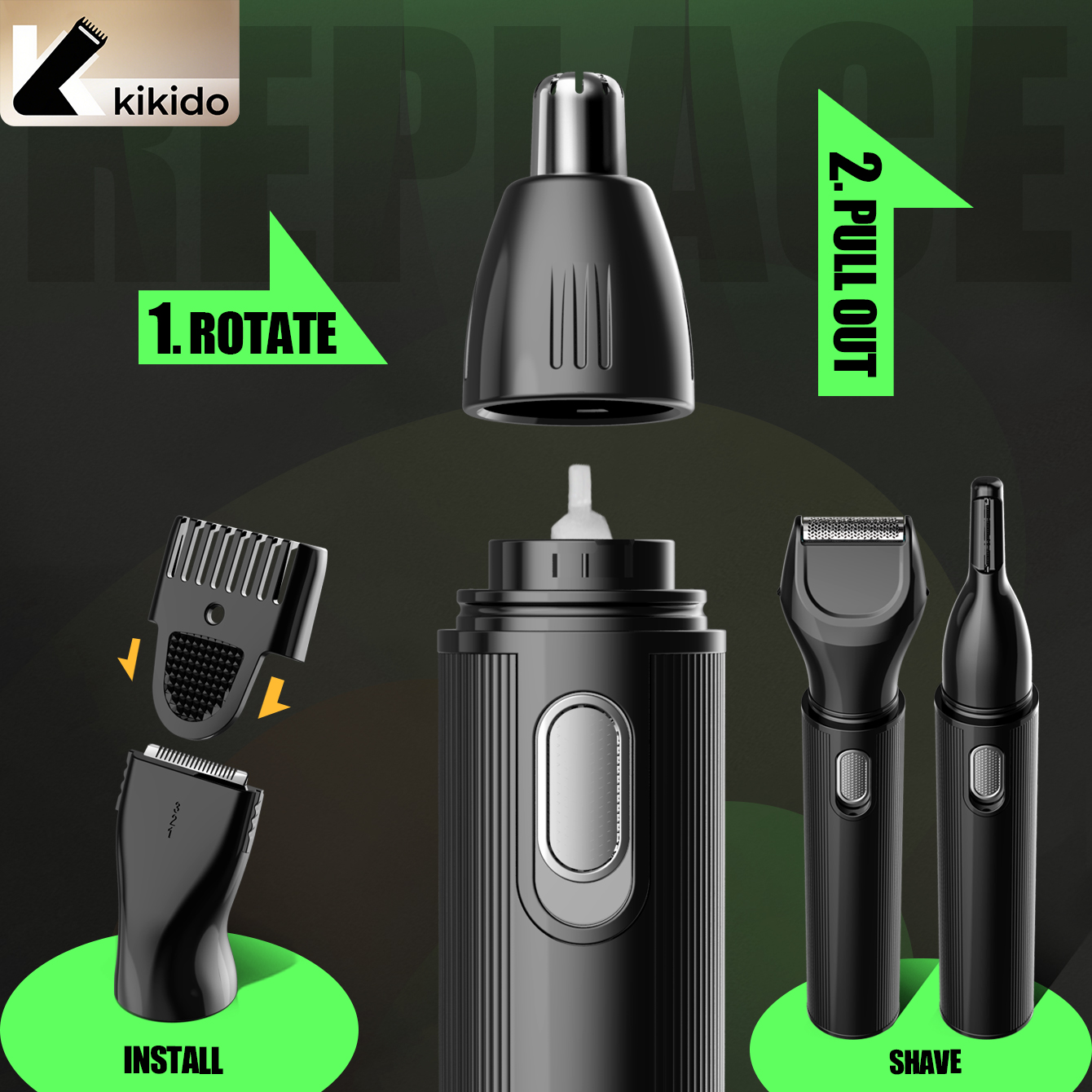 KIKIDO 4 in 1 Nose Hair Trimme - Beard Trimmer Cordless review and price